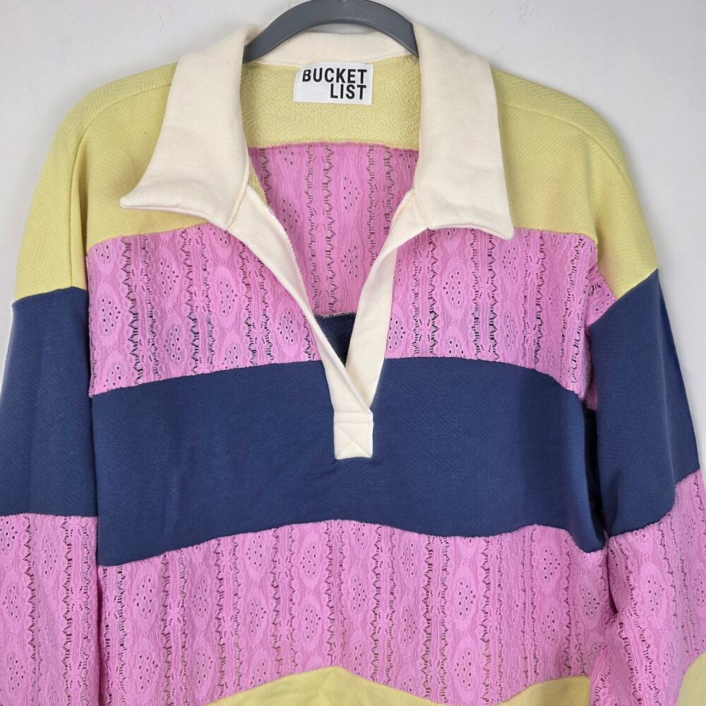 Bucket List Color Block Lace Embroidered Long Sle… - image 4